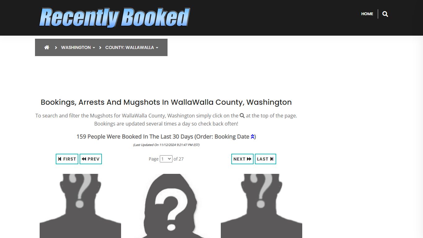 Bookings, Arrests and Mugshots in WallaWalla County, Washington