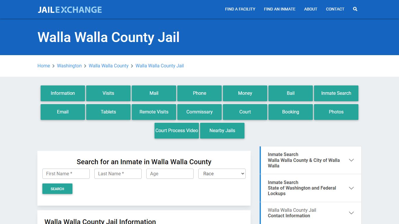 Walla Walla County Jail Roster Lookup, WA, Inmate Search - Jail Exchange